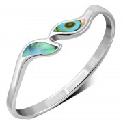 Abalone Sea Shell Silver Ring, r488
